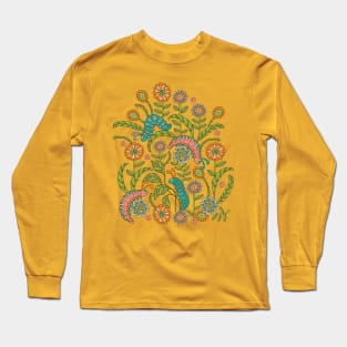 CATERPILLAR PLAYGROUND Cute Doodle Bugs Insects in Happy Pink Blue Orange Green Yellow - UnBlink Studio by Jackie Tahara Long Sleeve T-Shirt